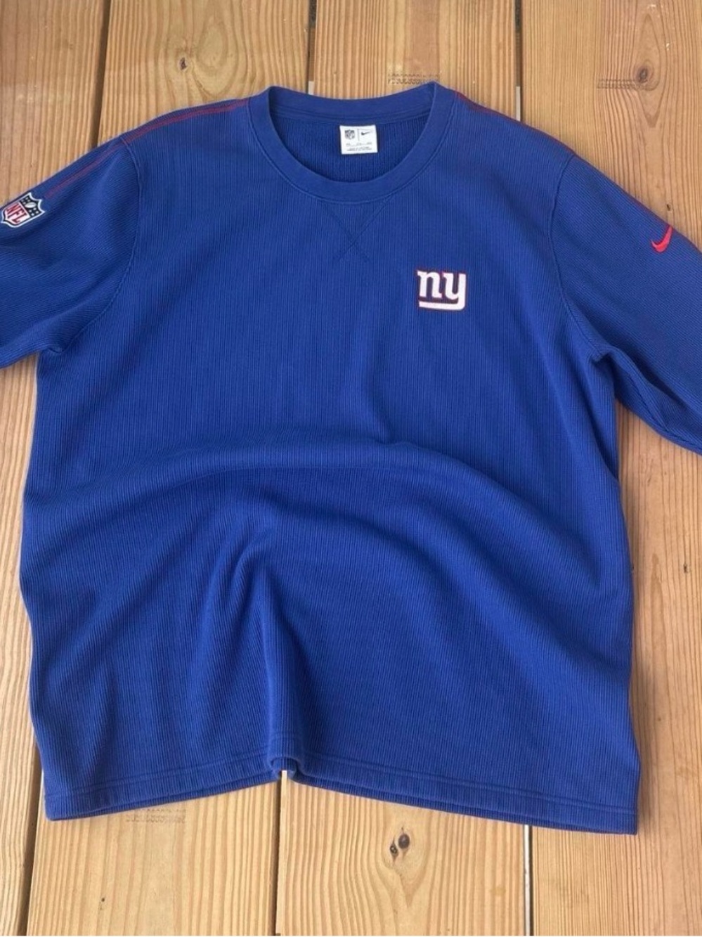 Vintage Nike New York Giants NFL Waffle Thermal Long Sleeve Shirt